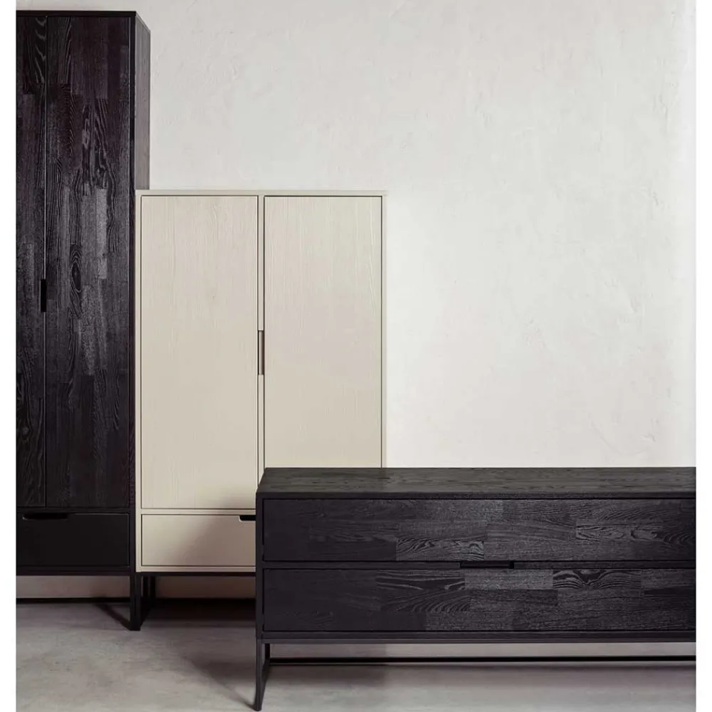 Wohnen Kommoden|Esszimmerschränke*149 cm hoher Schrank in Hellgrau - Lergavano