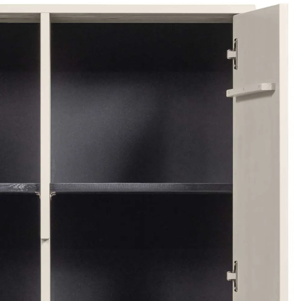 Wohnen Kommoden|Esszimmerschränke*149 cm hoher Schrank in Hellgrau - Lergavano