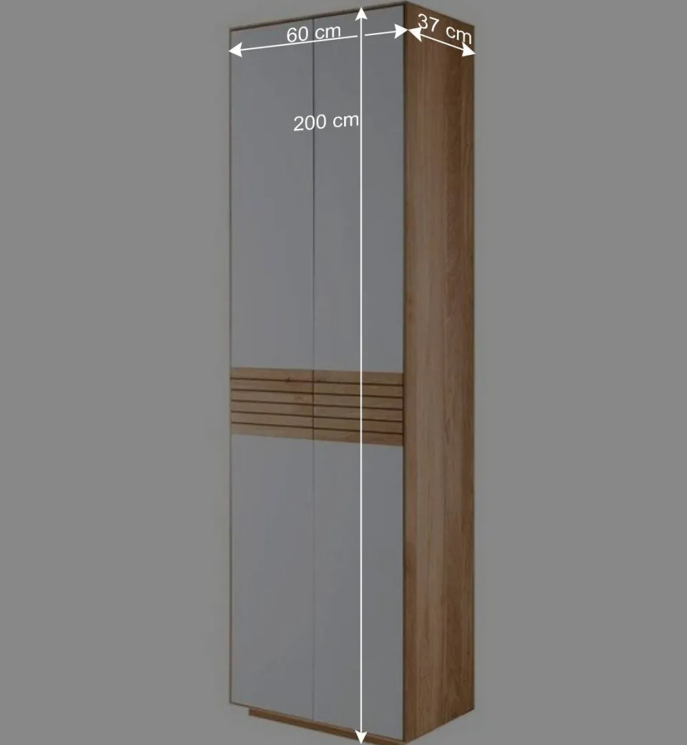 Wohnen 200 cm hoher Schuhschrank mit Doppeltür - Zonga