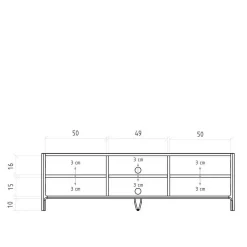 Wohnen 48 cm hohes TV Board aus Kernbuche Massivholz - Lana