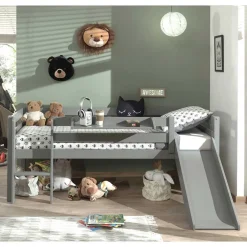 Kinder Wohnen 83 cm niedriges Hochbett mit Rutsche - Iljona