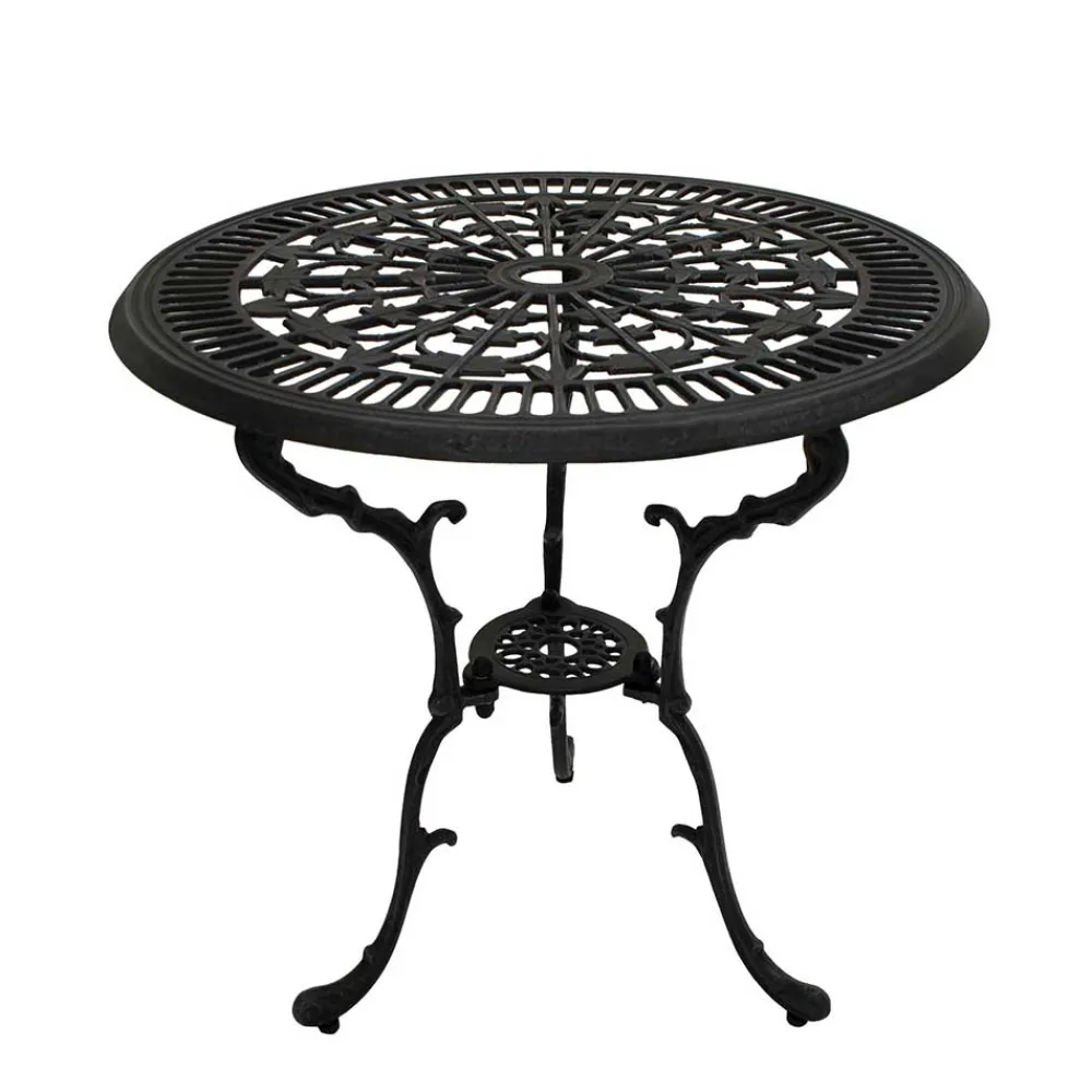 Wohnen 70 cm runder Aluminium Gartentisch in Dunkelgrau - Taruma