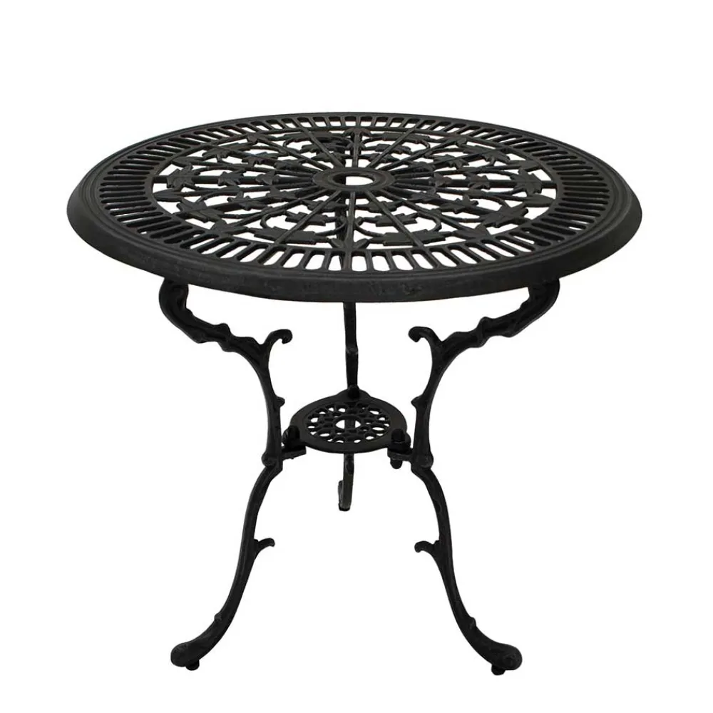 Wohnen 70 cm runder Aluminium Gartentisch in Dunkelgrau - Taruma