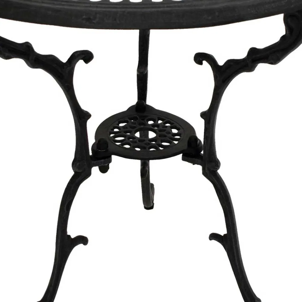 Wohnen 70 cm runder Aluminium Gartentisch in Dunkelgrau - Taruma