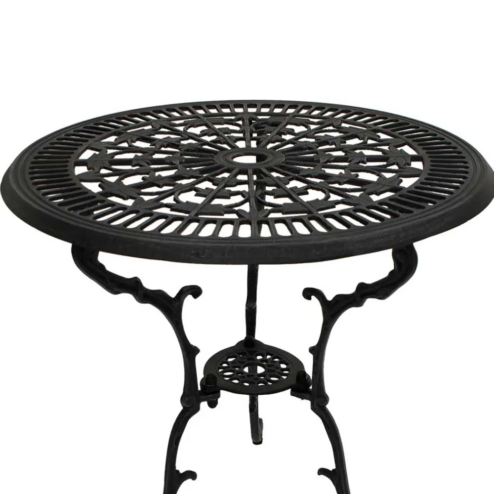 Wohnen 70 cm runder Aluminium Gartentisch in Dunkelgrau - Taruma