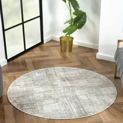 Wohnen Teppiche*120 cm Runder Teppich in Hellgrau & Creme - Cranoz