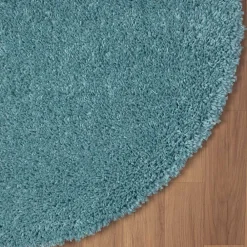 Wohnen 150 cm Runder Teppich in Hellblau - Chiyom
