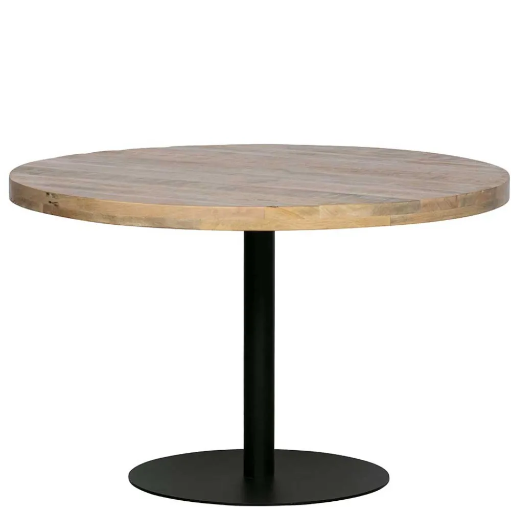 Wohnen 120 cm runder Tisch aus Mango Holz White Wash - Trois