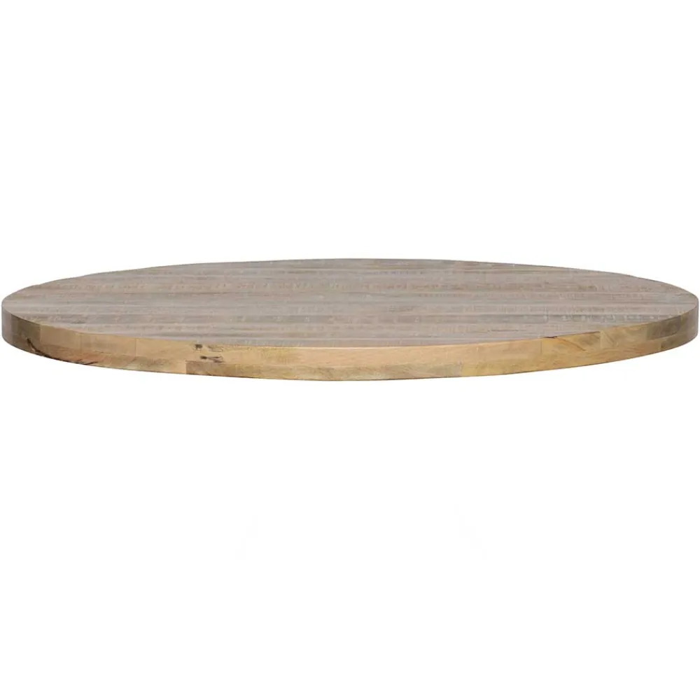 Wohnen 120 cm runder Tisch aus Mango Holz White Wash - Trois