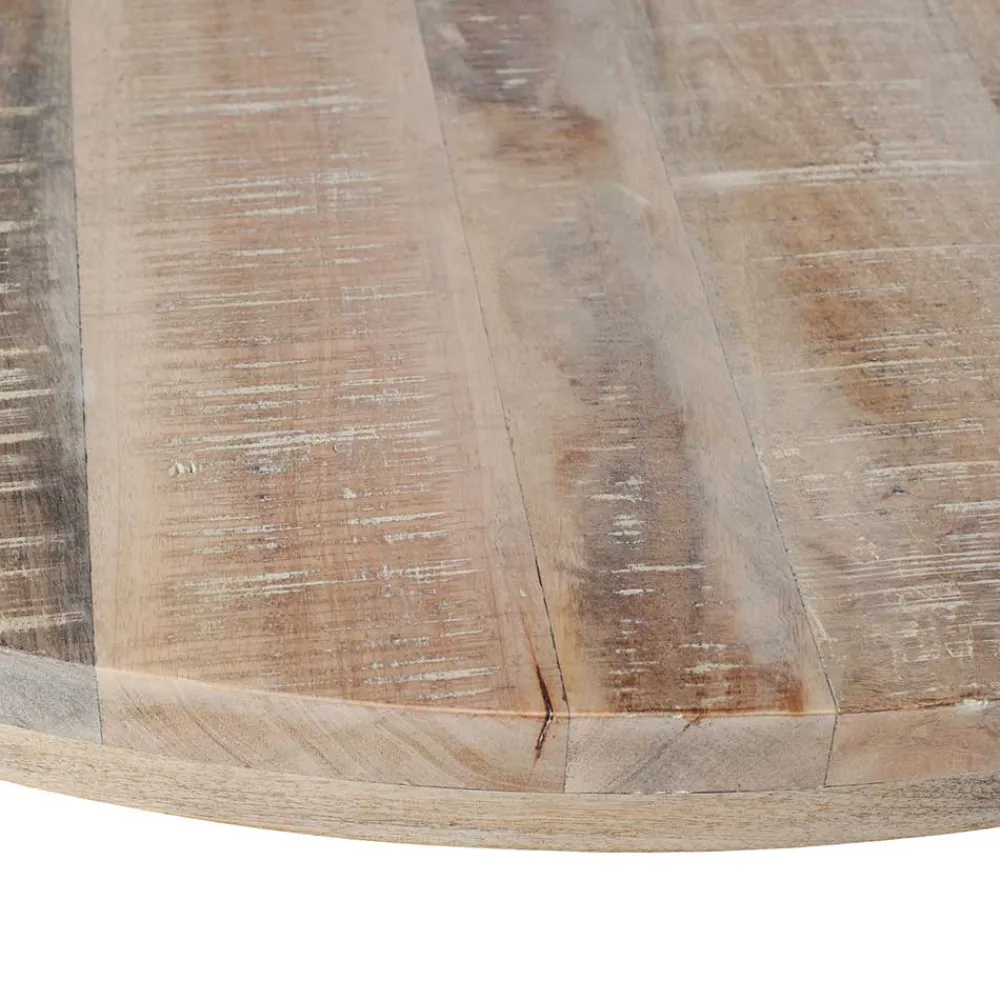 Wohnen 120 cm runder Tisch aus Mango Holz White Wash - Trois