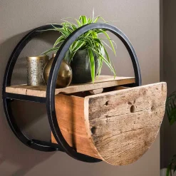 Wohnen 50 cm rundes Hängeregal mit einer Schublade - Malte