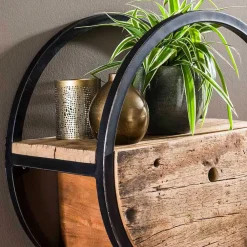 Wohnen 50 cm rundes Hängeregal mit einer Schublade - Malte