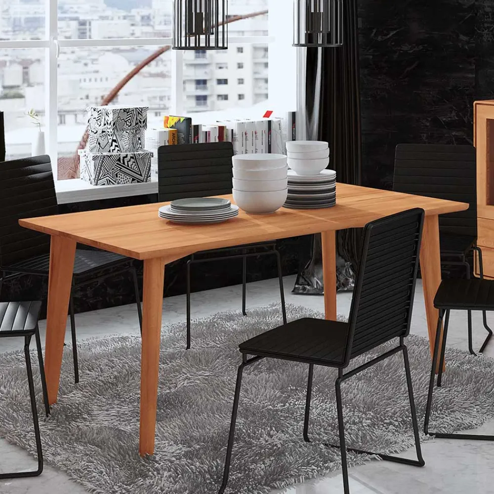 Wohnen 80 cm tiefer Kernbuche Esstisch geölt - Junola