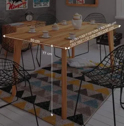 Wohnen 80 cm tiefer Kernbuche Esstisch geölt - Junola