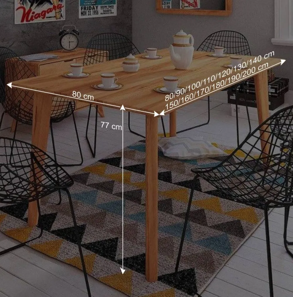 Wohnen 80 cm tiefer Kernbuche Esstisch geölt - Junola