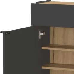 Wohnen 22 cm tiefer Schuhschrank in Dunkelgrau - Sidgarus