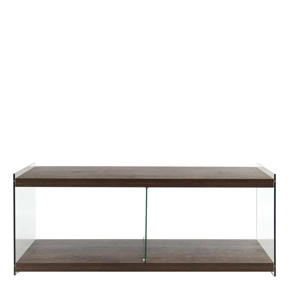 Wohnen 120 cm TV Element in Nussbaum & Transparent - Tomima