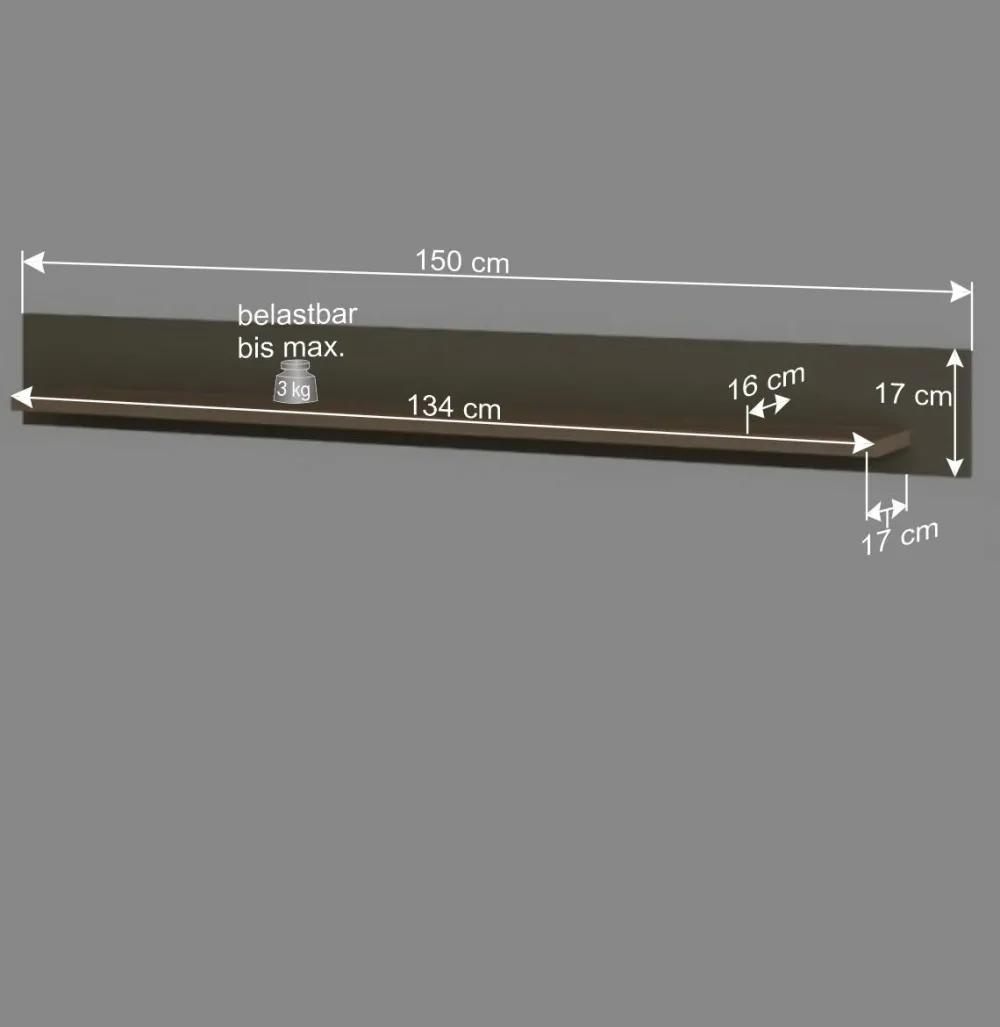Wohnen 150 cm Wandboard in Eukalyptus und Eiche Optik - Promo