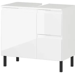 Wohnen 60 cm Waschbeckenschrank in Weiß Hochglanz - Loeesa