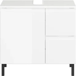 Wohnen 60 cm Waschbeckenschrank in Weiß Hochglanz - Loeesa