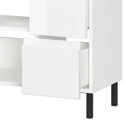 Wohnen 60 cm Waschbeckenschrank in Weiß Hochglanz - Loeesa