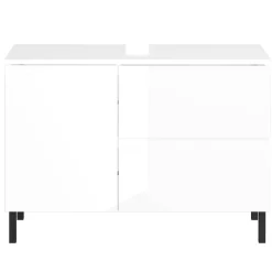 Wohnen Waschtisch|Waschbeckenunterschränke*80 cm Waschbeckenschrank in Weiß Hochglanz - Loeesa