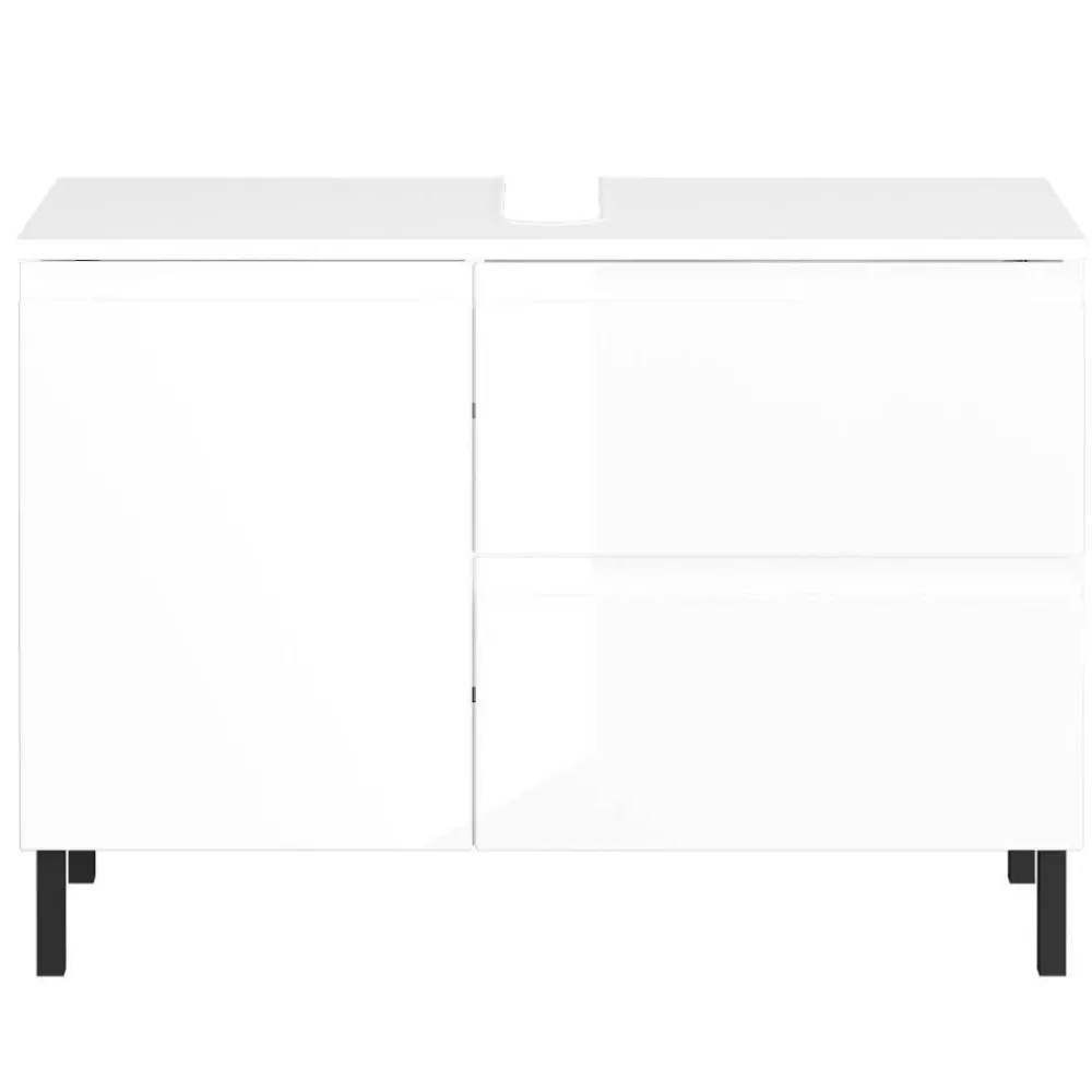Wohnen Waschtisch|Waschbeckenunterschränke*80 cm Waschbeckenschrank in Weiß Hochglanz - Loeesa