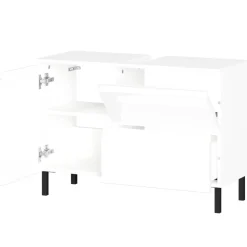 Wohnen Waschtisch|Waschbeckenunterschränke*80 cm Waschbeckenschrank in Weiß Hochglanz - Loeesa