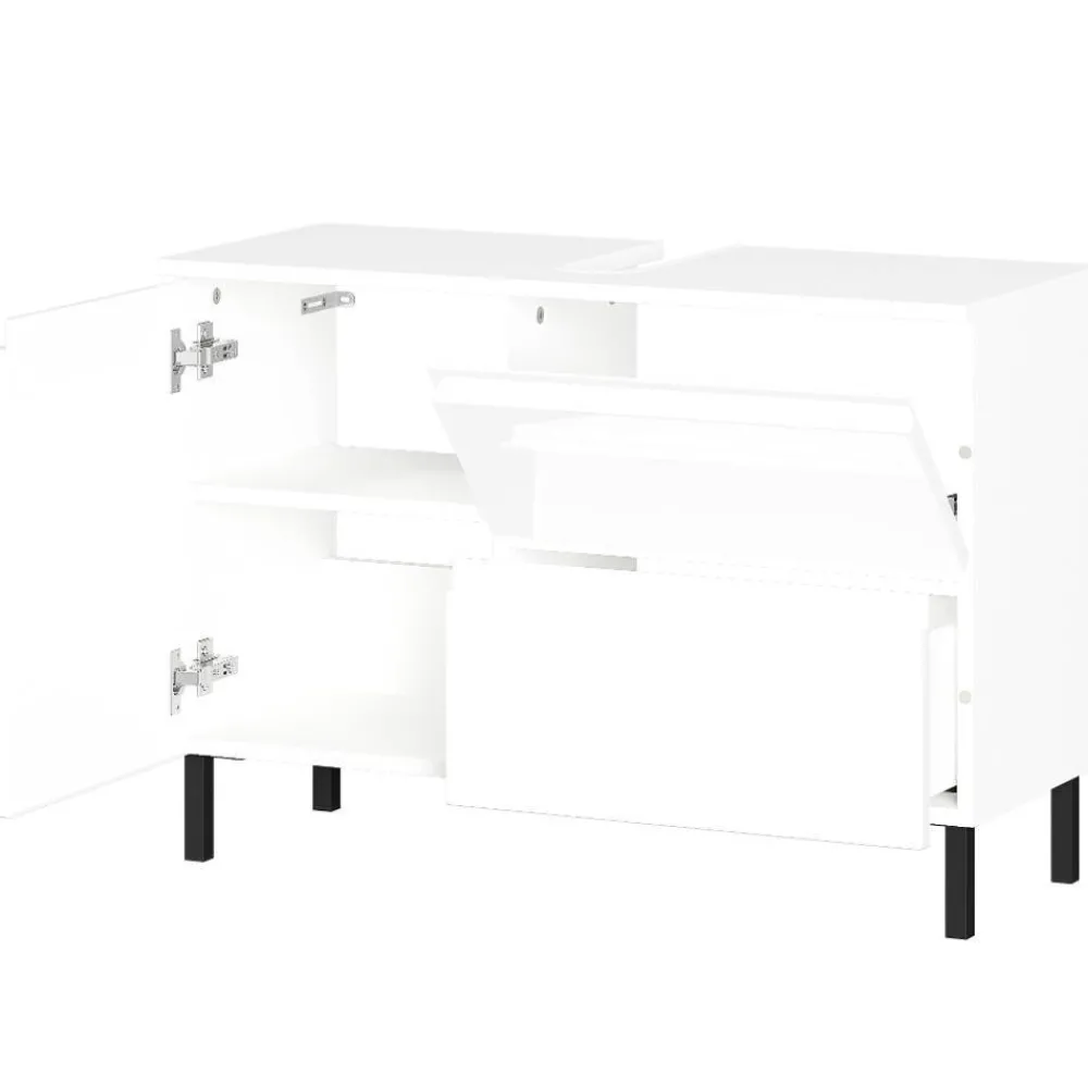 Wohnen Waschtisch|Waschbeckenunterschränke*80 cm Waschbeckenschrank in Weiß Hochglanz - Loeesa