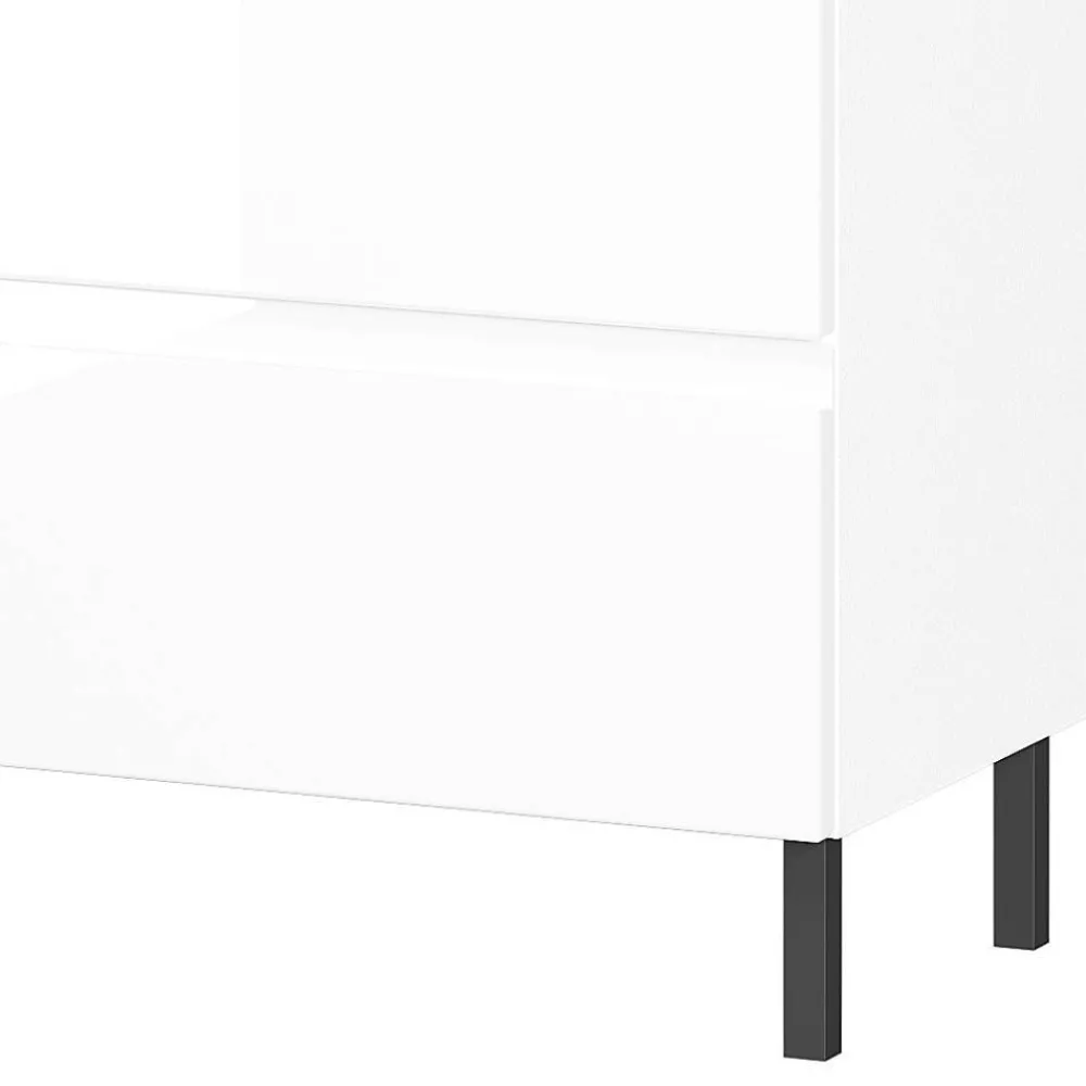 Wohnen Waschtisch|Waschbeckenunterschränke*80 cm Waschbeckenschrank in Weiß Hochglanz - Loeesa