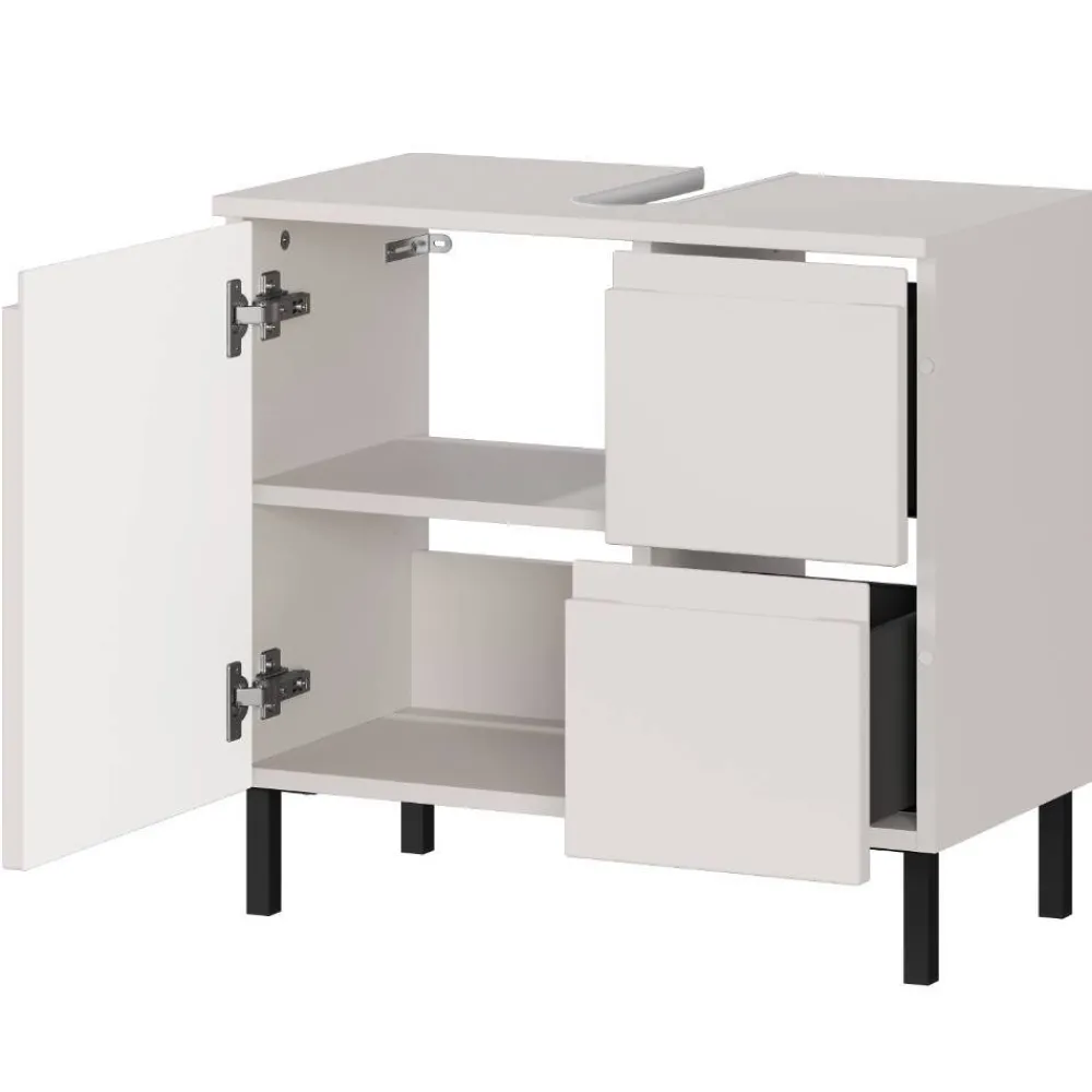 Wohnen 60 cm Waschbeckenschrank in Hellgrau - Dadra