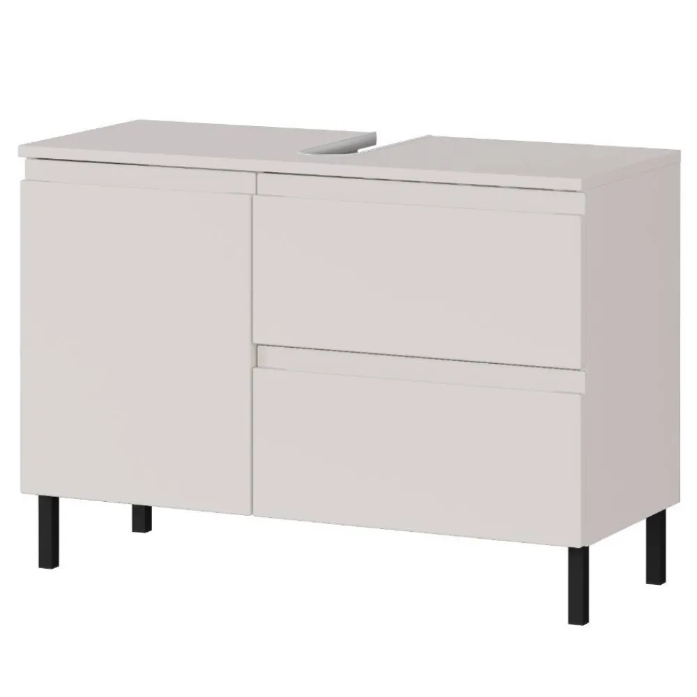 Wohnen Waschtisch|Waschbeckenunterschränke*80 cm Waschbeckenschrank in Hellgrau - Dadra