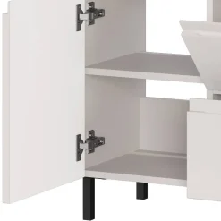 Wohnen Waschtisch|Waschbeckenunterschränke*80 cm Waschbeckenschrank in Hellgrau - Dadra