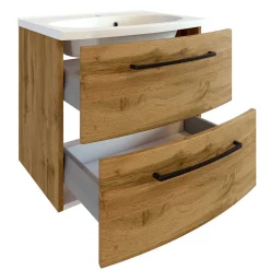 Wohnen Badezimmer Komplett*60 cm Waschplatz & Unterschrank - Arazony (dreiteilig)