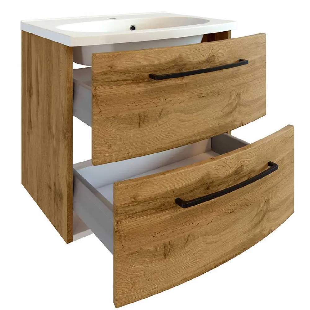 Wohnen Badezimmer Komplett*60 cm Waschplatz & Unterschrank - Arazony (dreiteilig)