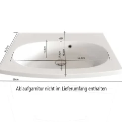 Wohnen Badezimmer Komplett*60 cm Waschplatz & Unterschrank - Arazony (dreiteilig)