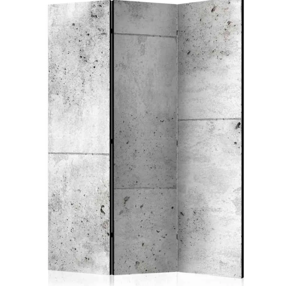 Wohnen Wohnzimmer-Regale|Paravents*3 Elemente Paravent Sichtschutz Betonwand - Gremas