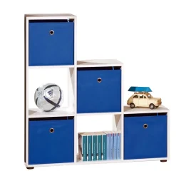 Wohnen Büro-Raumteiler*6 Fächer Raumtrennregal in Weiß - Cespa