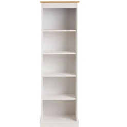 Wohnen 5 Fächer Regal in Weiß und Kiefer Honig - Zentra