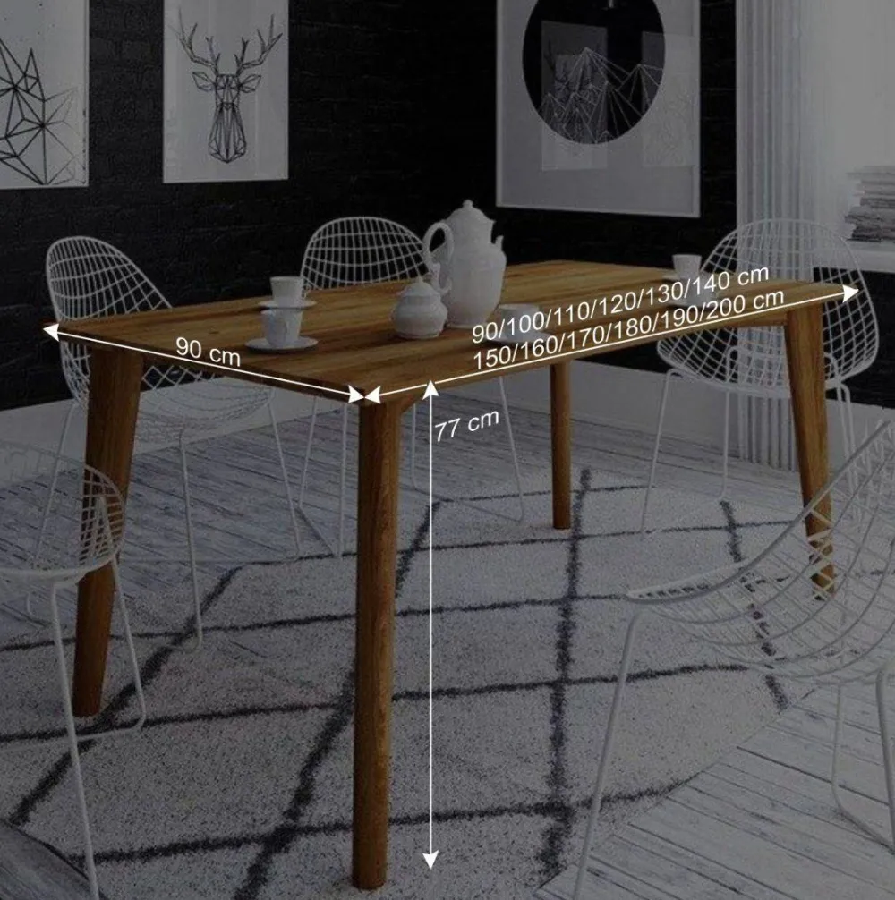 Wohnen Naturholzmöbel|Tische*12 Größen Wildeiche Esstisch geölt - Eavy