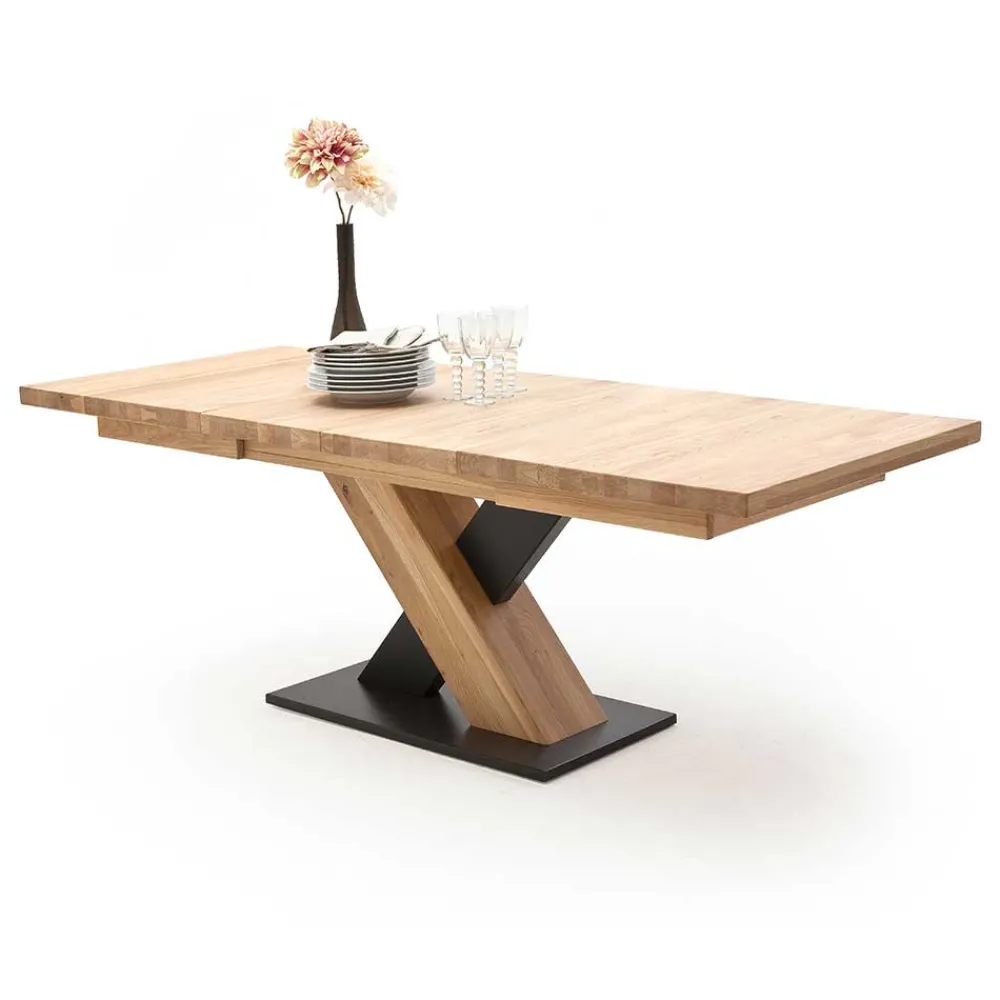 Wohnen Schwarze Möbel|Naturholzmöbel*2 Größen X Säulentisch mit Auszugsfunktion - Cisterna