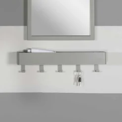 Wohnen Bürogarderoben*5 Haken Garderobe aus Stahl in Graugrün - Ruamantico