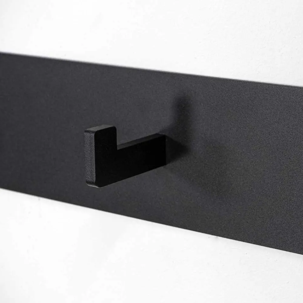 Wohnen Bürogarderoben*3 Haken Wand-Garderobenleiste in Schwarz - Apulca