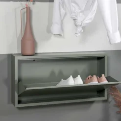 Wohnen 1 Klappen Schuhschrank in Graugrün - Brisco