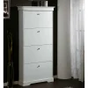 Wohnen 4 Klappen Schuhschrank in Weiß - Zarinas