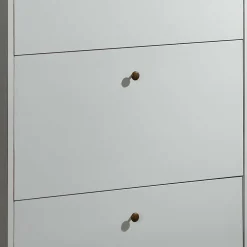 Wohnen 4 Klappen Schuhschrank in Weiß - Zarinas