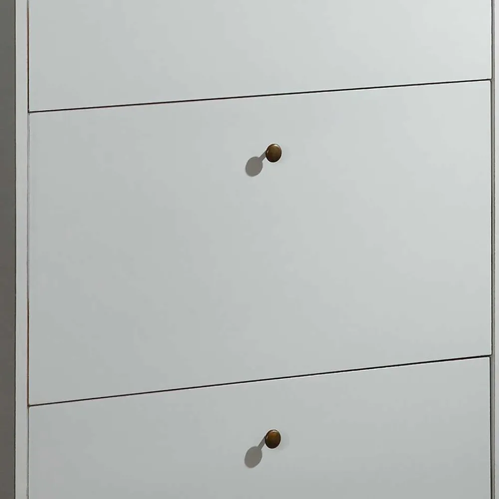 Wohnen 4 Klappen Schuhschrank in Weiß - Zarinas