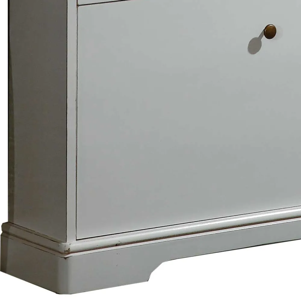 Wohnen 4 Klappen Schuhschrank in Weiß - Zarinas