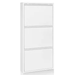 Wohnen 3 Klappen Stahl Schuhkipper in Weiß - Zaisa