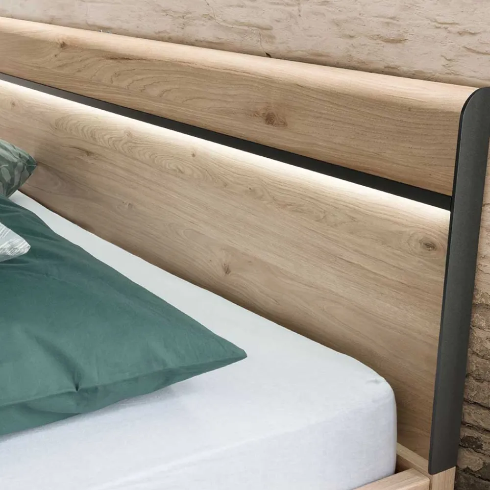 Wohnen Graue Möbel|Betten*4 Längen Doppelbett mit Beleuchtung LED - Licruva II